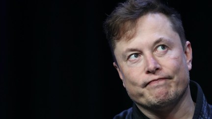 Elon Musk makes a frowny face.