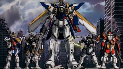 the five original gundams in the gundam wings credits