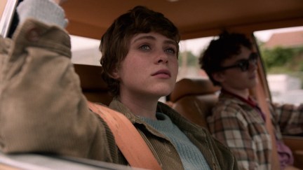 Syd and Stanley riding in the car in Netflix's in I Am Not Okay With This.