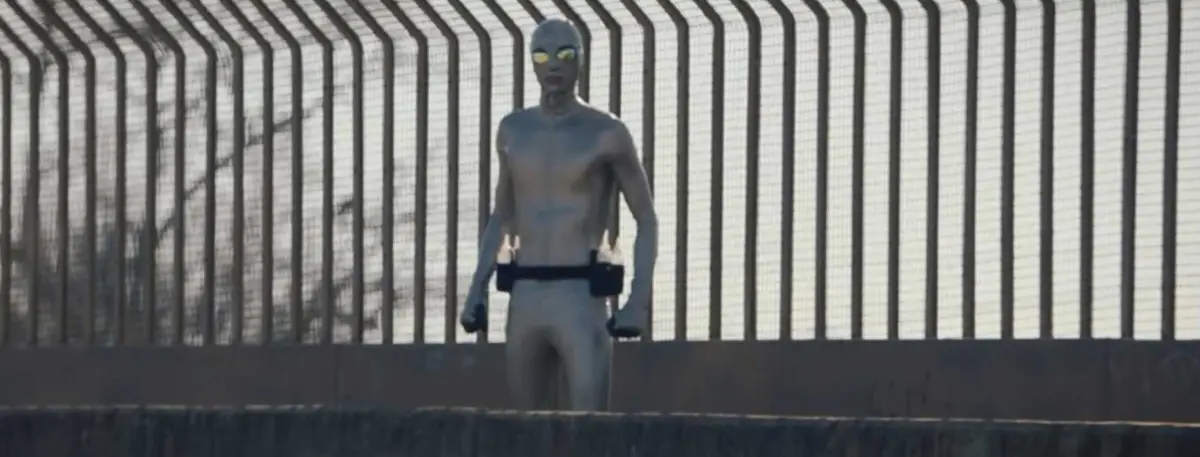 man in silver alient costume aka lube man 