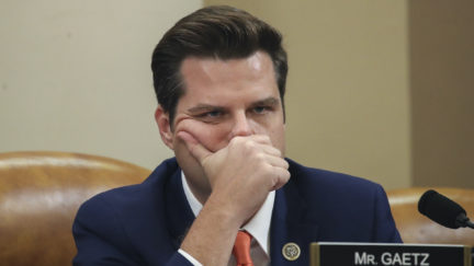 Rep. Matt Gaetz (R-FL) listens during a committee hearing