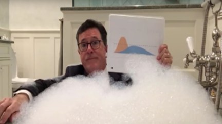 Stephen Colbert delivers special coronavirus monologue from his bathtub