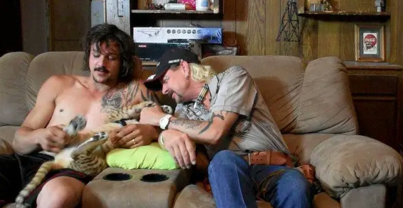 Travis Maldonda and Joe Exotic in Tiger King