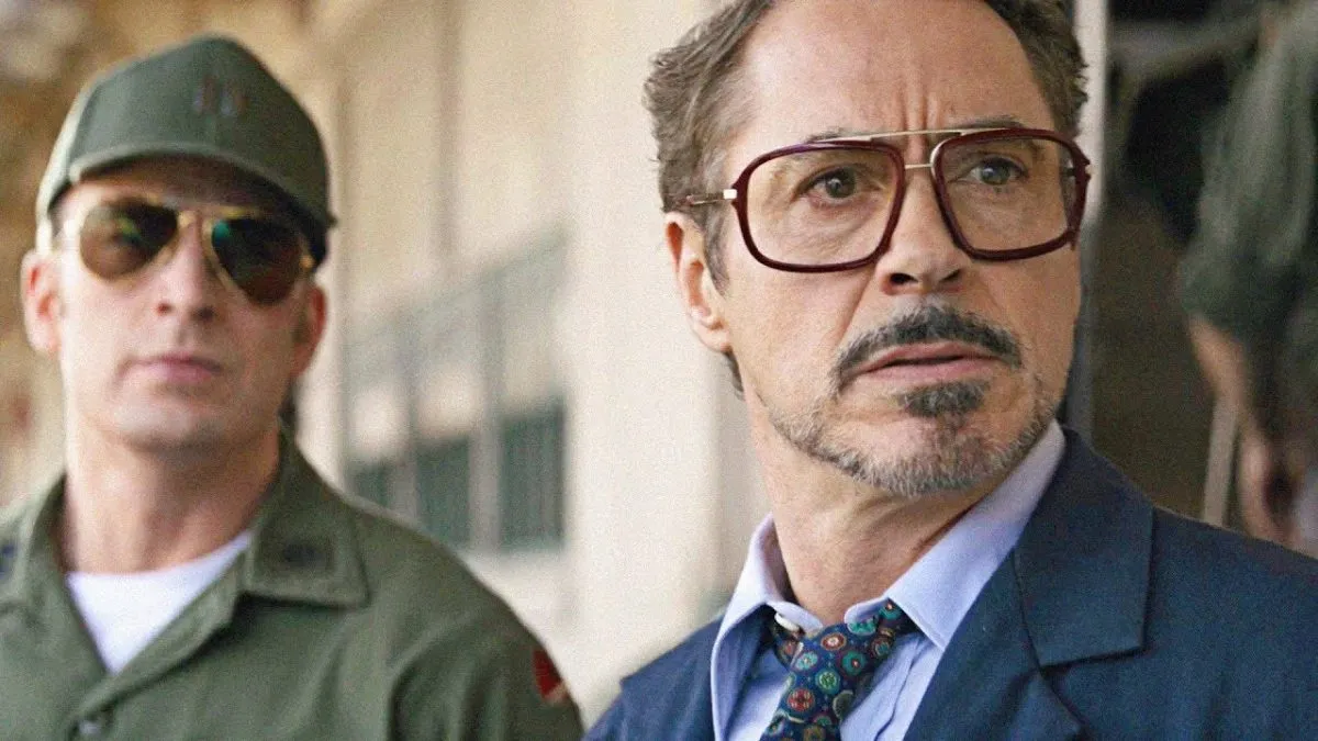 Steve Rogers and Tony Stark in Avengers: Endgame