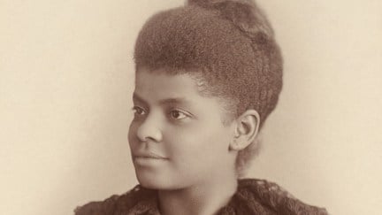 Ida B. Wells Barnett, in a photograph by Mary Garrity from c. 1893. This version has been cropped from the original photographic card to approximately the photo itself (the borders aren't quite straight, so I did the best crop I could manage with the restriction), and has also had dirt and specks removed, and the saturation very slightly tweaked.