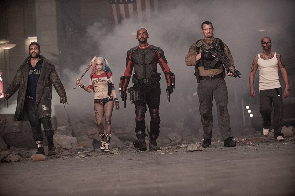 Will Smith, Jay Hernandez, Joel Kinnaman, Jai Courtney, and Margot Robbie in Suicide Squad (2016)