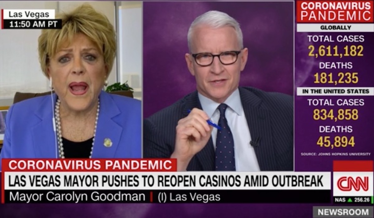 Anderson Cooper interviews Las Vegas mayor Carolyn Goodman.