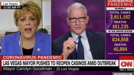 Anderson Cooper interviews Las Vegas mayor Carolyn Goodman.