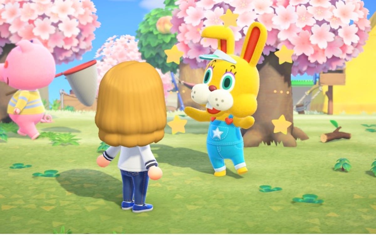 The stupid Animal Crossing bunny talks about eggs.