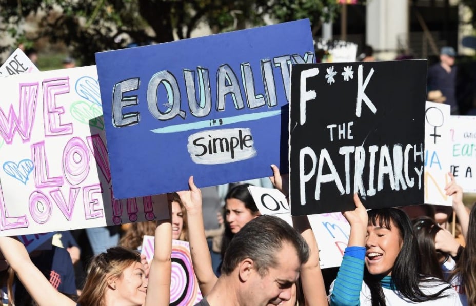 Activists attend the 2019 Women's March Los Angeles on January 19, 2019 in Los Angeles, California. 