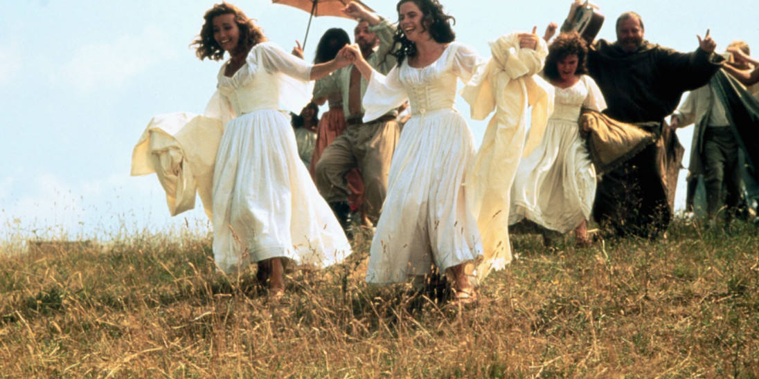 ladies run down the hill