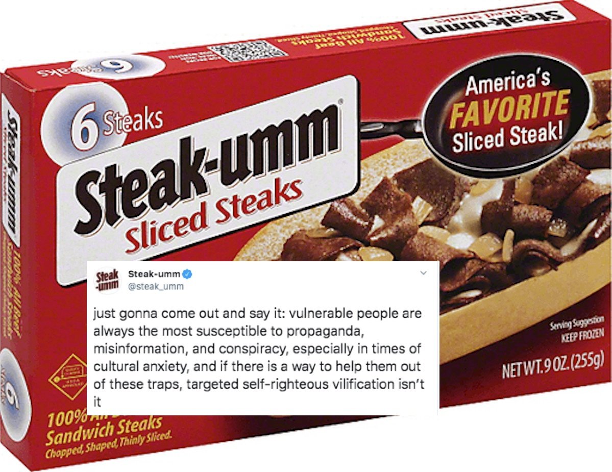 Steak-umm tweets about the coronavirus