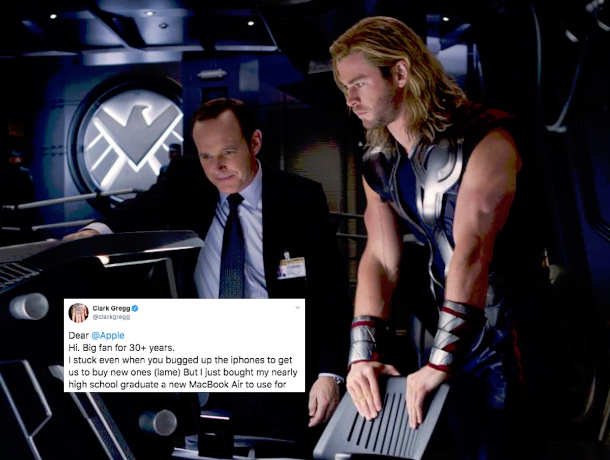 Actor Clark Gregg tweeted about the bad webcam on new MacBook air