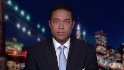 Don Lemon looks into the camera with a serious expression during his show on CNN.