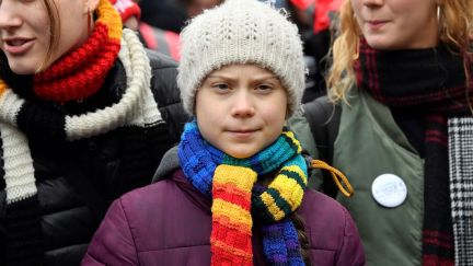 Greta Thunberg takes part in a 