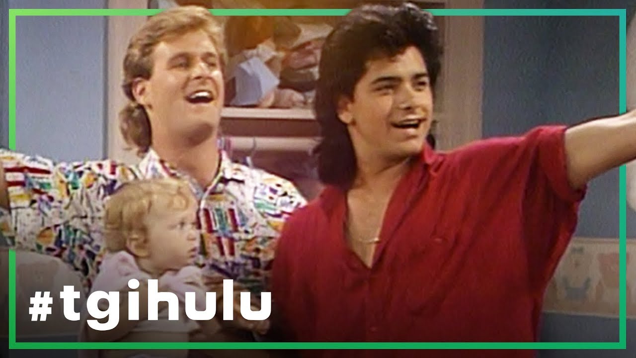 A still of Joey and Jesse from Full House in a Hulu ad