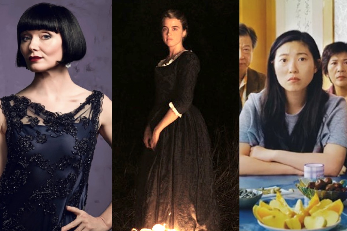 Miss Fisher, Portrait of a Lady on Fire, and The Farewell composite.