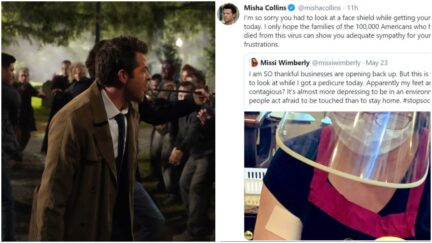 Misha collins tweet and picture