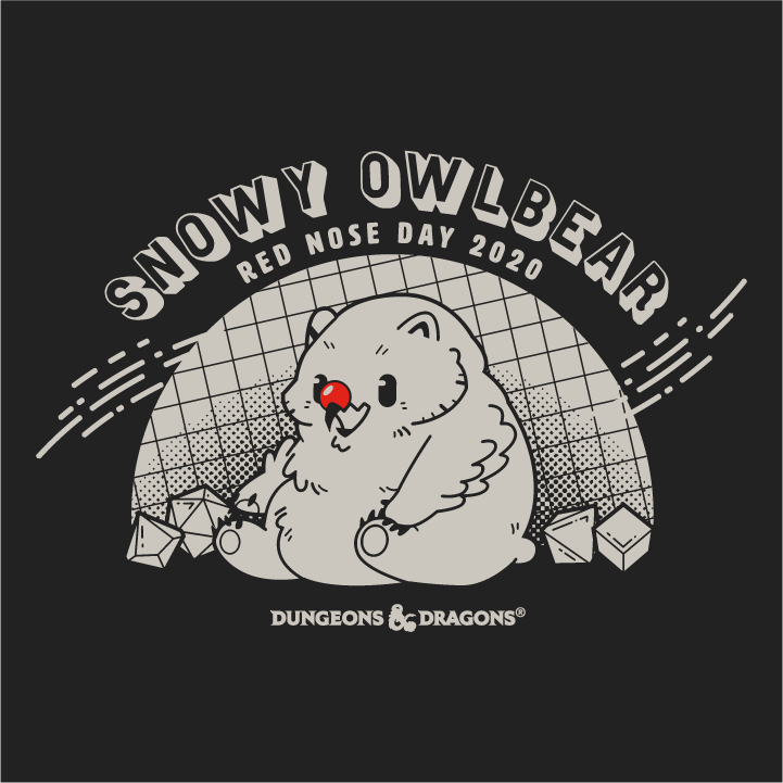 Snowy Owlbear red nose day dungeons and dragons t-shirt