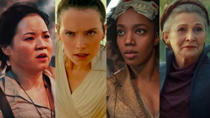 Rose, Rey, Jannah, and Leia in Star Wars: The Rise of Skywalker.