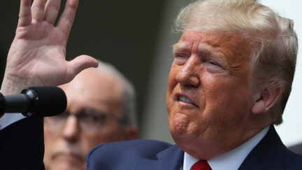 WASHINGTON, DC - JUNE 05: U.S. President Donald Trump speaks during a bill singing ceremony with his economic team in the Rose Garden at the White House June 05, 2020 in Washington, DC. In the midst of nationwide protests against the death of George Floyd, the U.S. Labor Department announced the unemployment rate fell to 13.3 percent in May, a surprising improvement in the nation’s job market as hiring rebounded faster than economists expected in the wake of the novel coronavirus pandemic. (Photo by Chip Somodevilla/Getty Images)