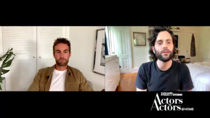 Chace Crawford and Penn Badgley talking acting