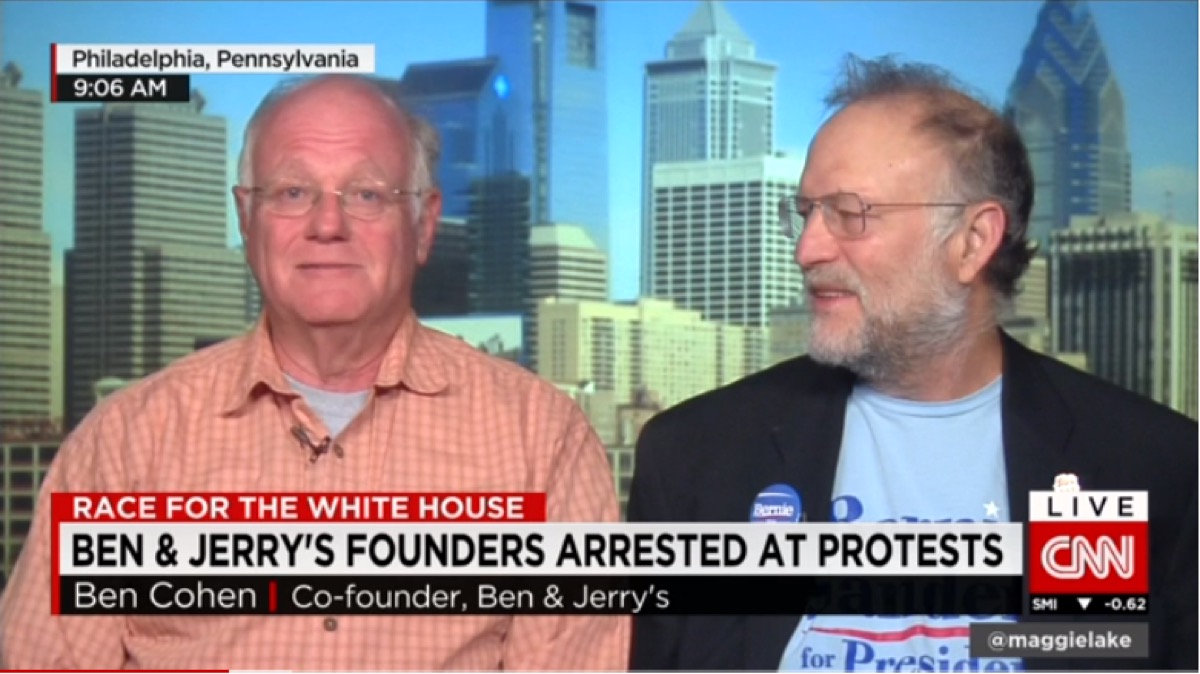 Ben and Jerry's founders arrested at George Floyd Black Lives Matter protests.
