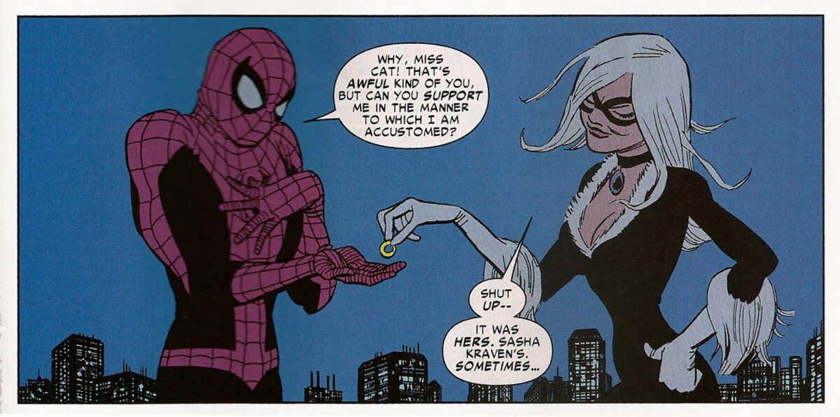 Black Cat comic panel