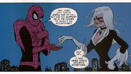 Black Cat comic panel