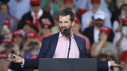 Donald Trump Jr. holds court at a MAGA rally.