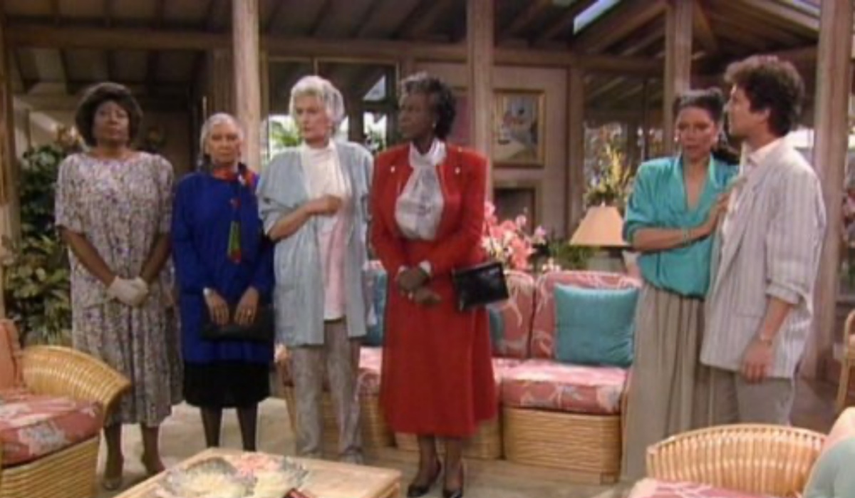 Bea Arthur, Virginia Capers, Rosalind Cash, Montrose Hagins, Lynn Hamilton, and Scott Jacoby in The Golden Girls (1985)