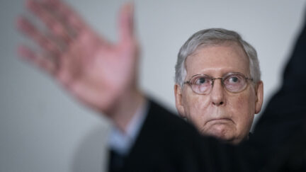 Mitch McConnell refuses to speak up. (image: Drew Angerer/Getty Images)