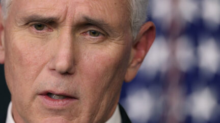 Close up on Mike Pence's consternated face.