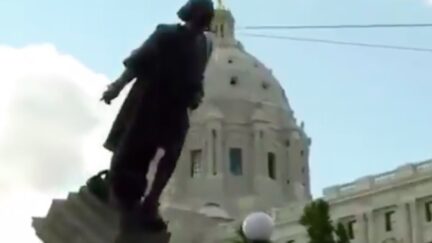 Racist statue being torn down.