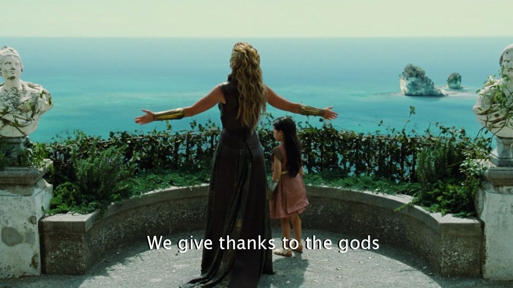 Hippolyta saying "we give our thanks to the gods" meme