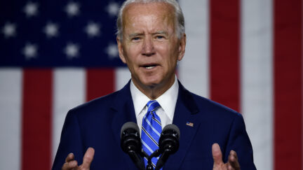 Democratic presidential candidate and former Vice President Joe Biden speaks at a 