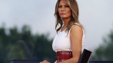 WASHINGTON, DC - JULY 04: First Lady Melania Trump attends an event on the South Lawn of the White House on July 04, 2020 in Washington, DC. President Trump is hosting a 
