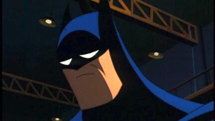 Animated Batman looks sad.