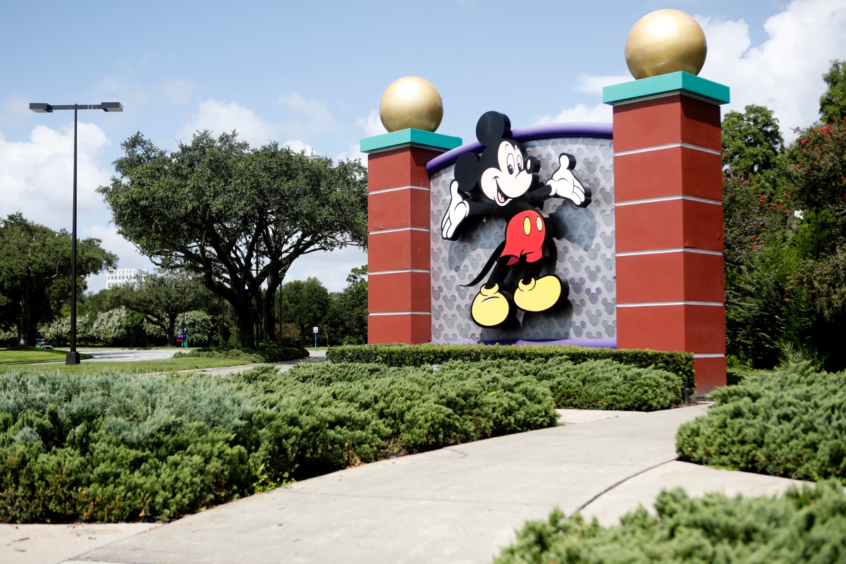 LAKE BUENA VISTA, FL - JULY 09: A view of Mickey Mouse at the Walt Disney World theme park entrance on July 9, 2020 in Lake Buena Vista, Florida. The theme park is scheduled to reopen on Saturday despite a surge in new Covid-19 infections throughout Florida, including the central part of the state where Orlando is located. (Photo by Octavio Jones/Getty Images)