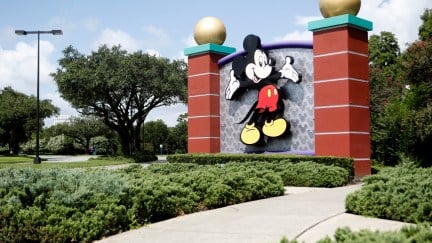 LAKE BUENA VISTA, FL - JULY 09: A view of Mickey Mouse at the Walt Disney World theme park entrance on July 9, 2020 in Lake Buena Vista, Florida. The theme park is scheduled to reopen on Saturday despite a surge in new Covid-19 infections throughout Florida, including the central part of the state where Orlando is located. (Photo by Octavio Jones/Getty Images)