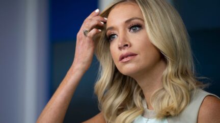 White House Press Secretary Kayleigh McEnany speaks during the press briefing