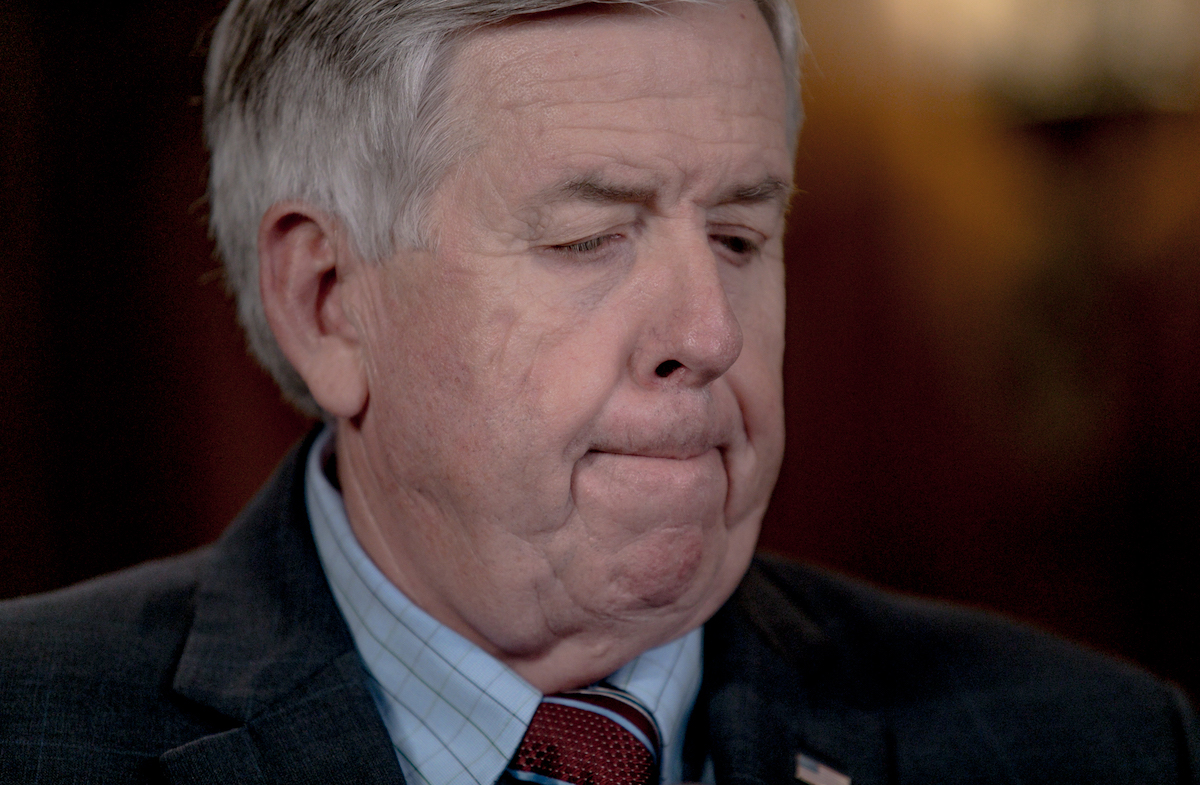 Mike Parson looks contemplative.