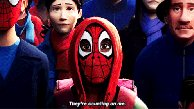 Miles in Spider-Man into the spider-verse gif