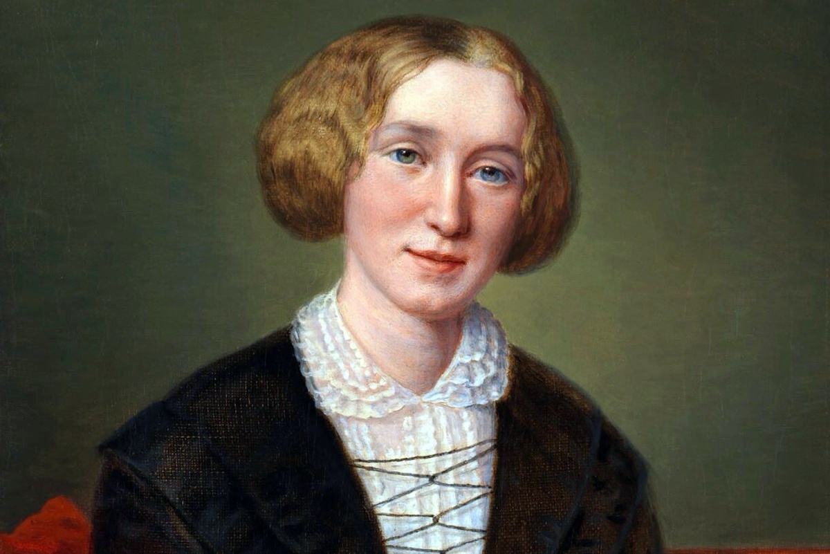 George Eliot (1819-1880), aged 30, by the Swiss artist Alexandre-Louis-François d'Albert-Durade (1804-1886), whose family she lived with while in Switzerland.