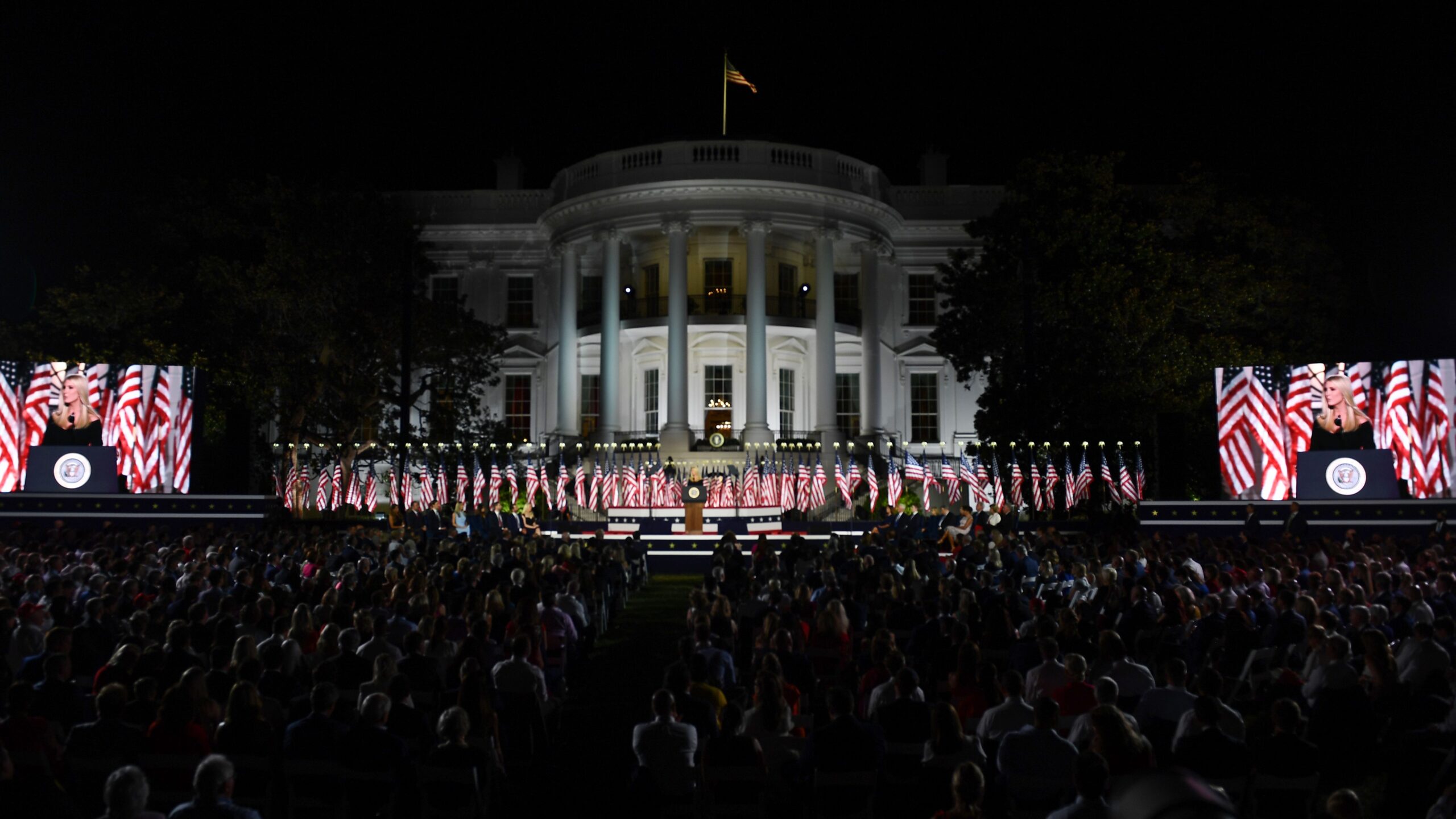 Ivanka Trump, daughter and Advisor to the US president speaks during the final day of the Republican National Convention from the South Lawn of the White House on August 27, 2020 in Washington, DC. (Photo by Brendan Smialowski / AFP) (Photo by BRENDAN SMIALOWSKI/AFP via Getty Images)
