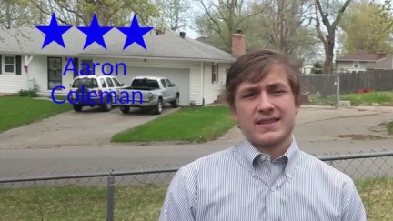 Aaron Coleman speaks in a campaign video.
