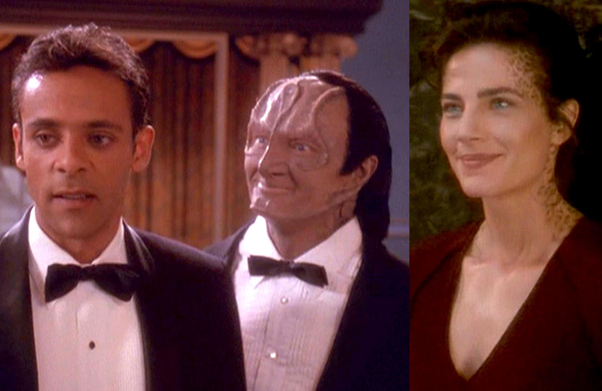 Garak Bashir and Jadzia Dax on Star Trek: Deep Space Nine.