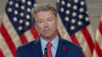 Rand Paul speaks in a screenshot from the virtual RNC.