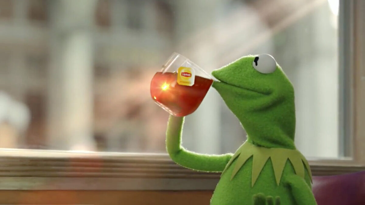 kermit drinks tea