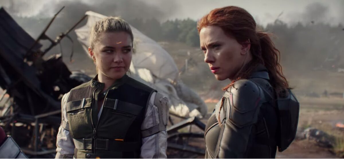 Florence Pugh and Scarlett Johansson in the trailer for Black Widow